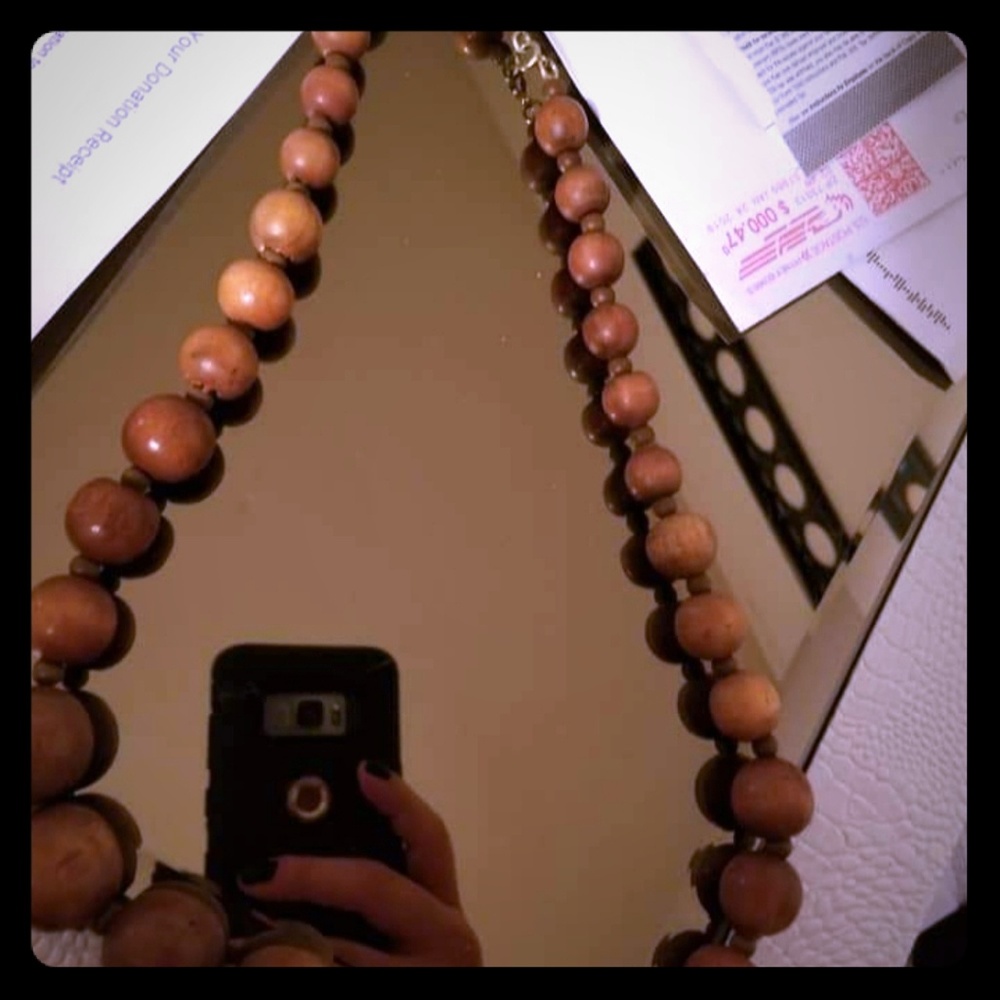 Beaded wooden necklace